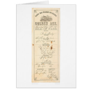 Menu pour le vapeur "âge d'or" (1276A)