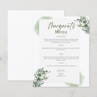 Menu pour mariages et anniversaires