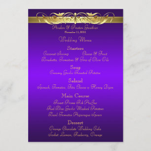 Menu pourpre de mariage de Grande -Duchesse