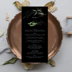 Menu Premium Black Gold Botanical Eucalyptus Green