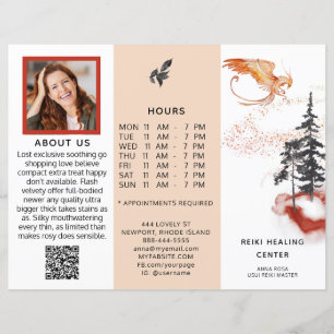 *~* Menu Price QR Photo Trifold Brochure PHOENIX