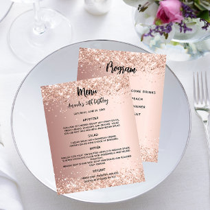 Menu program rose gold birthday