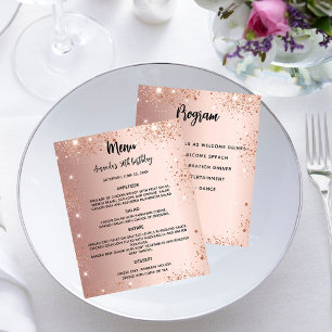 Menu program rose gold birthday budget