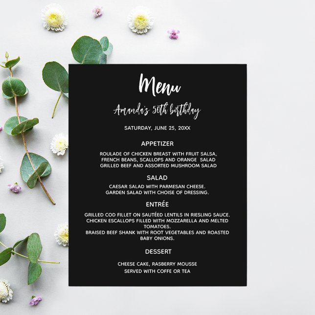 Menu programme noir blanc (Créateur téléchargé)