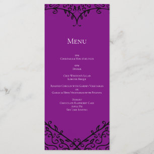 Menu Purple Black Heart torse Mariage gothique