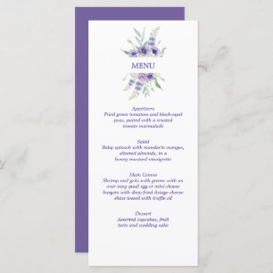 Menu Purple Lavender Daisies Anémones Roses