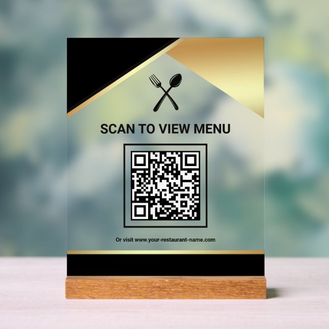 Menu QR Code Numérique du Restaurant Black Gold (Neutre)
