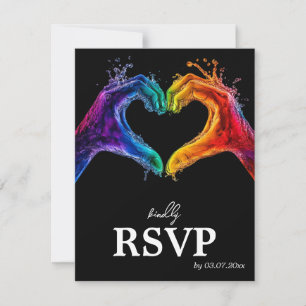 🌈 ❤️ MENU +QR Heart of Pride mariage