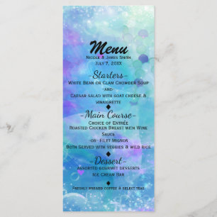 Menu Queue d'une sirène à l'aquarelle Fête d'anniversai