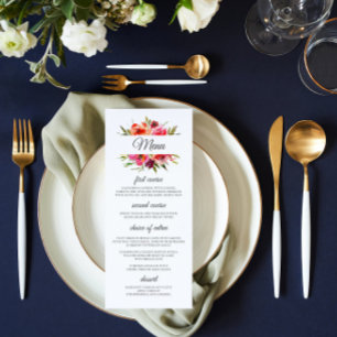 Menu Radiant Romance Floral Mariage