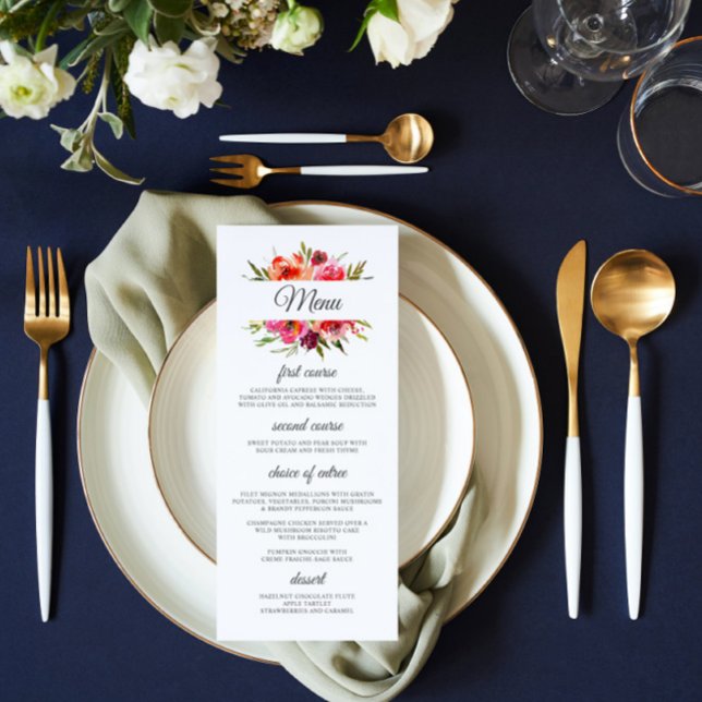 Menu Radiant Romance Floral Mariage (Créateur téléchargé)