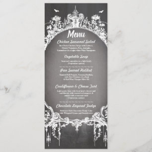 Menu Réception de Mariage Cadre Gothique Halloween