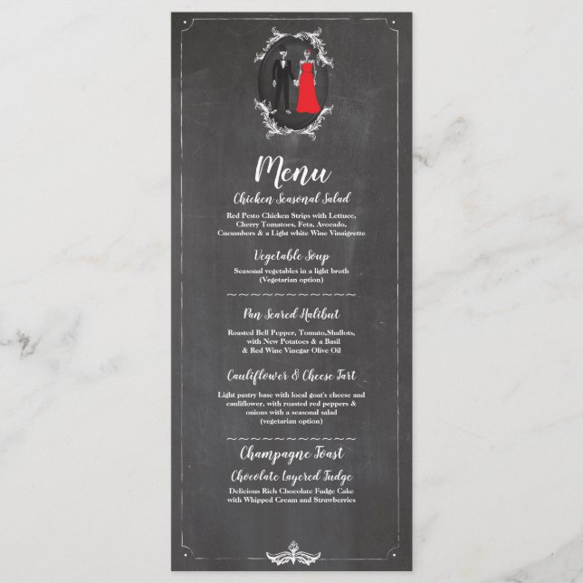 Menu Réception de Mariage Crânes Squelettes Menus (Devant)