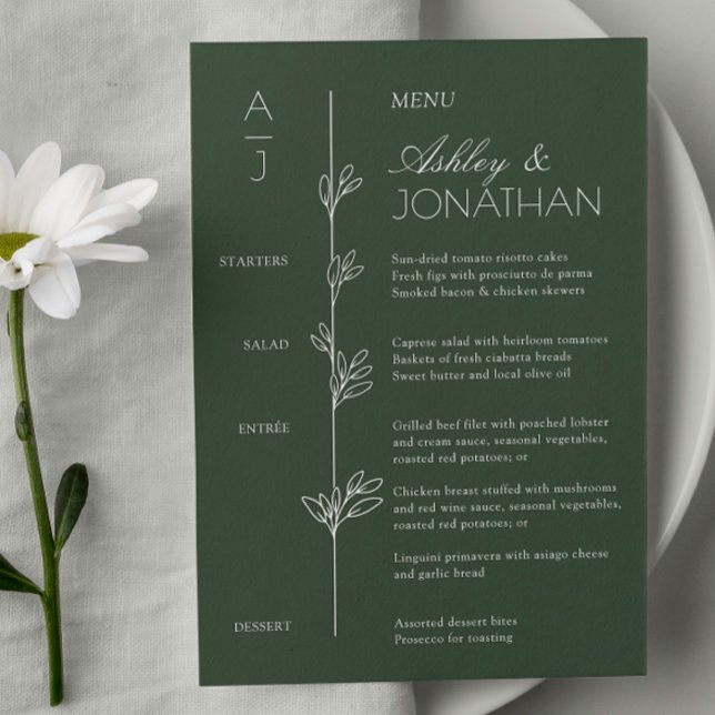 Menu Réception De Mariage De Divider Floral Bio Moderne (Créateur téléchargé)