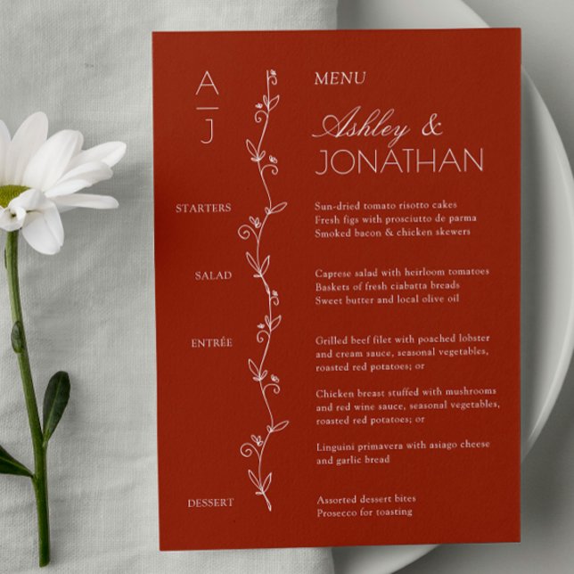 Menu Réception De Mariage De Divider Floral Bio Moderne (Créateur téléchargé)