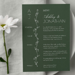 Menu Réception De Mariage De Divider Floral Bio Moderne