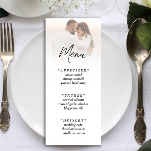 Menu Réception De Mariage De Photo Blanche Simple Ombre