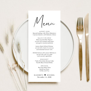 Menu Réception Mariage De Script Moderne