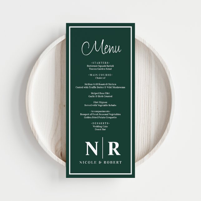 Menu Réception Monogramme mariage Ou Dîner Fiançailles (Créateur téléchargé)