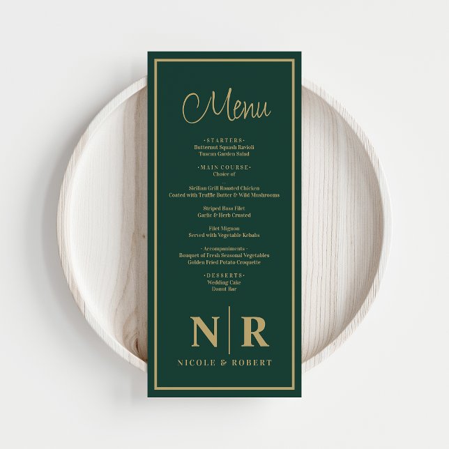 Menu Réception Monogramme mariage Ou Dîner Fiançailles (Créateur téléchargé)