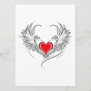 Menu Red Angel Coeur avec ailes