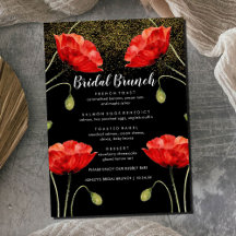 Red Floral Elegant Parties scintillant Bridal Brun