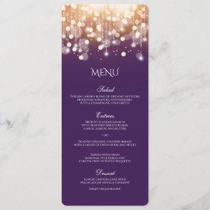 Menu Regal Purple et Gold Bokeh lumières