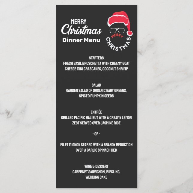 Menu Repas de Noël de vacances de Noël  (Devant)