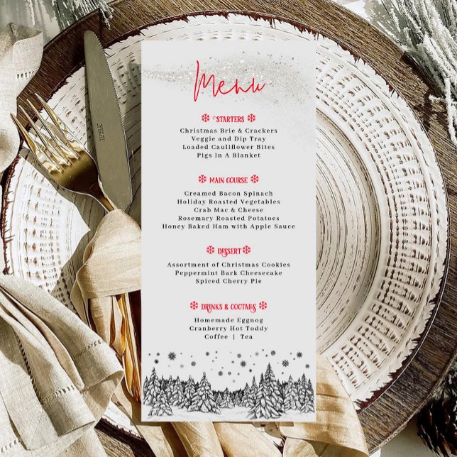 Menu Repas de Noël des Fêtes d'Hiver (Winter Christmas Dinner Menu)