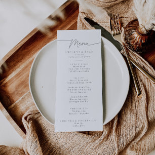 Menu Repas minimaliste simple gris atténué