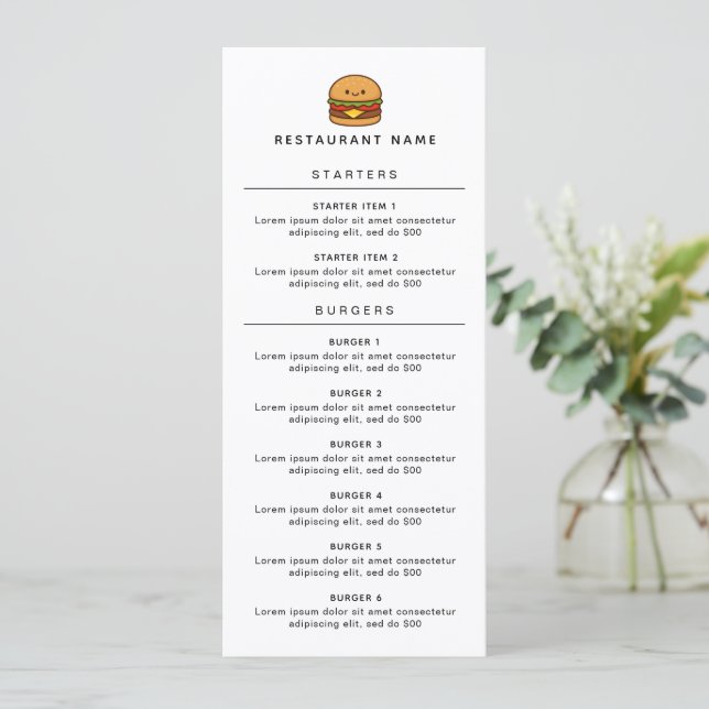 Menu Restaurant Cute Burger (Debout devant)