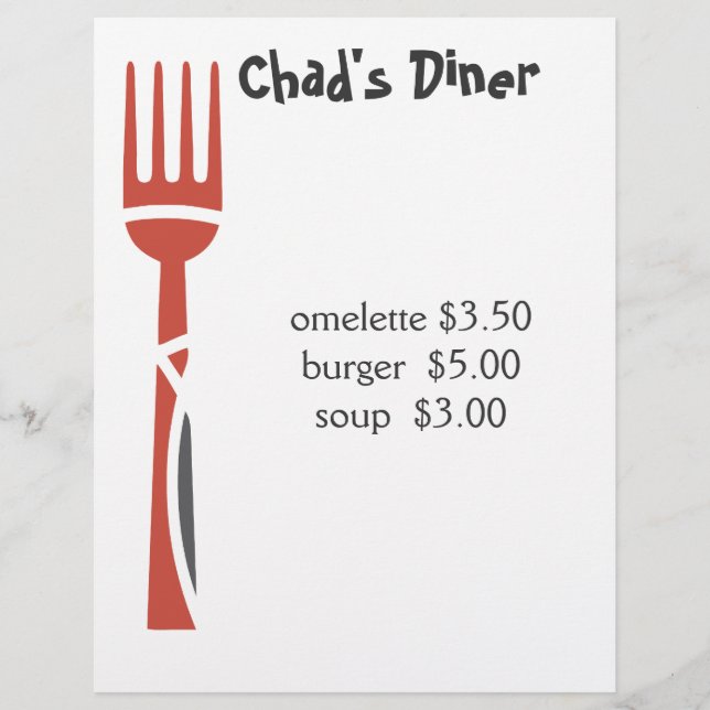 Menu restauration (Devant)