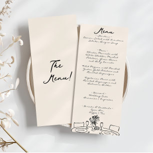 Menu Rétro Mariage amusant tiré main