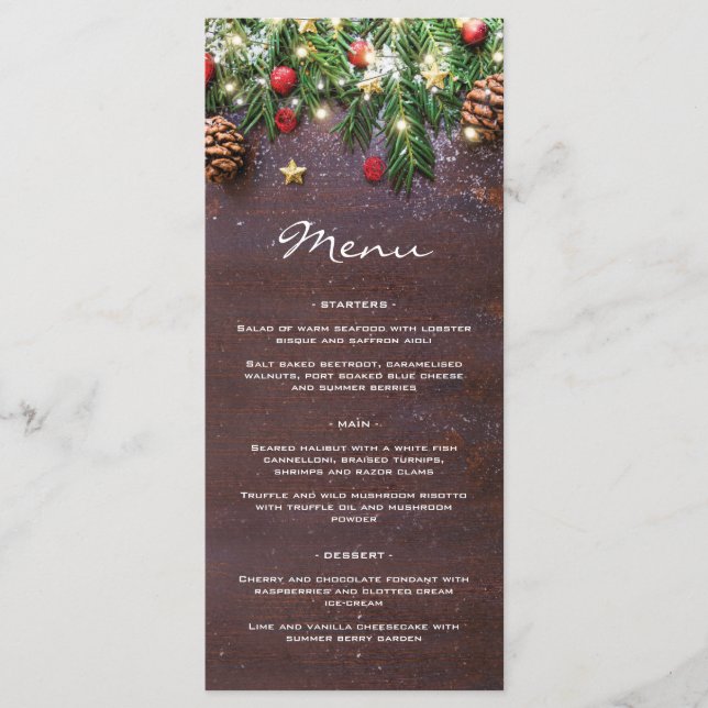 Menu Réunion de Noël rustique de Noël pour le dîner (Devant)