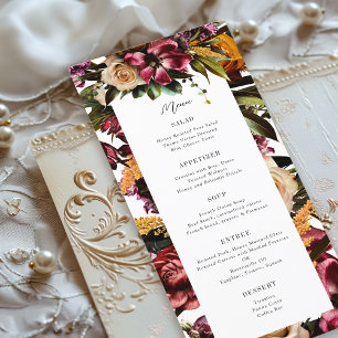 Menu Richesse du Mariage floral coloré du printemps