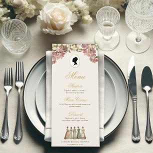 Menu Robes de mariée élégantes fleuries rose vintage Ré