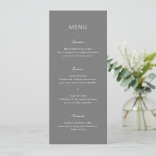 Menu Rochelle Grey Moderne Contemporain Mariage Élégant
