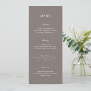 Menu Rochelle Taupe Moderne Contemporain Mariage Élégan