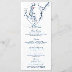 Menu Rock Hall Maryland Map Elégant Mariage bleu marine