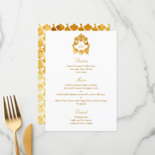 Menu Rococo d'or Foil Classic Sophistiqué