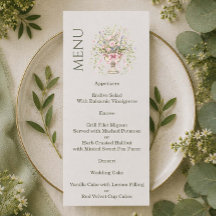 Menu Romance de Jardin Vintage