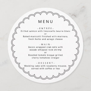 Menu Rond Moderne avec Bordure Ondulée