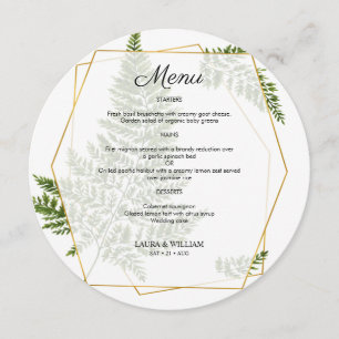 Menu Ronde Feuilles de verdure Parties scintillant