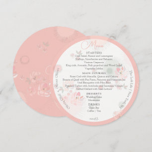Menu Rose de thé de douceur Cercle Mariage
