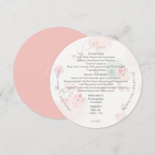Menu Rose de thé de douceur Cercle Mariage