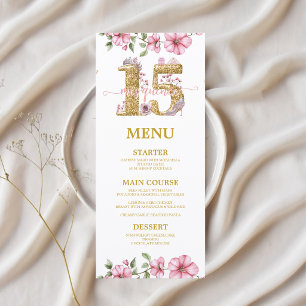 Menu Rose Doré Mis Quince Quinceañera