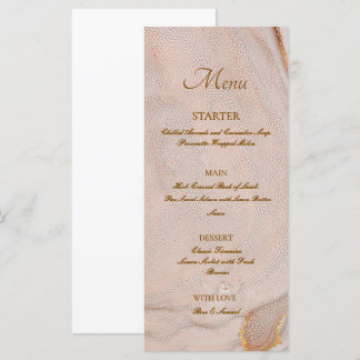 Menu Rose Encre Alcoolique Élégant Plat