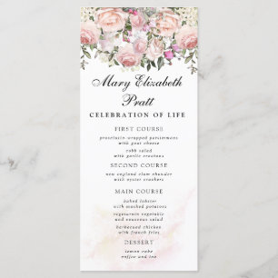 Menu rose Floral Funeral