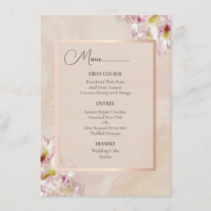 Menu Rose Gold Azalea Mariage