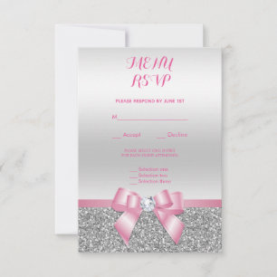 Menu rose romantique de mariage de parties